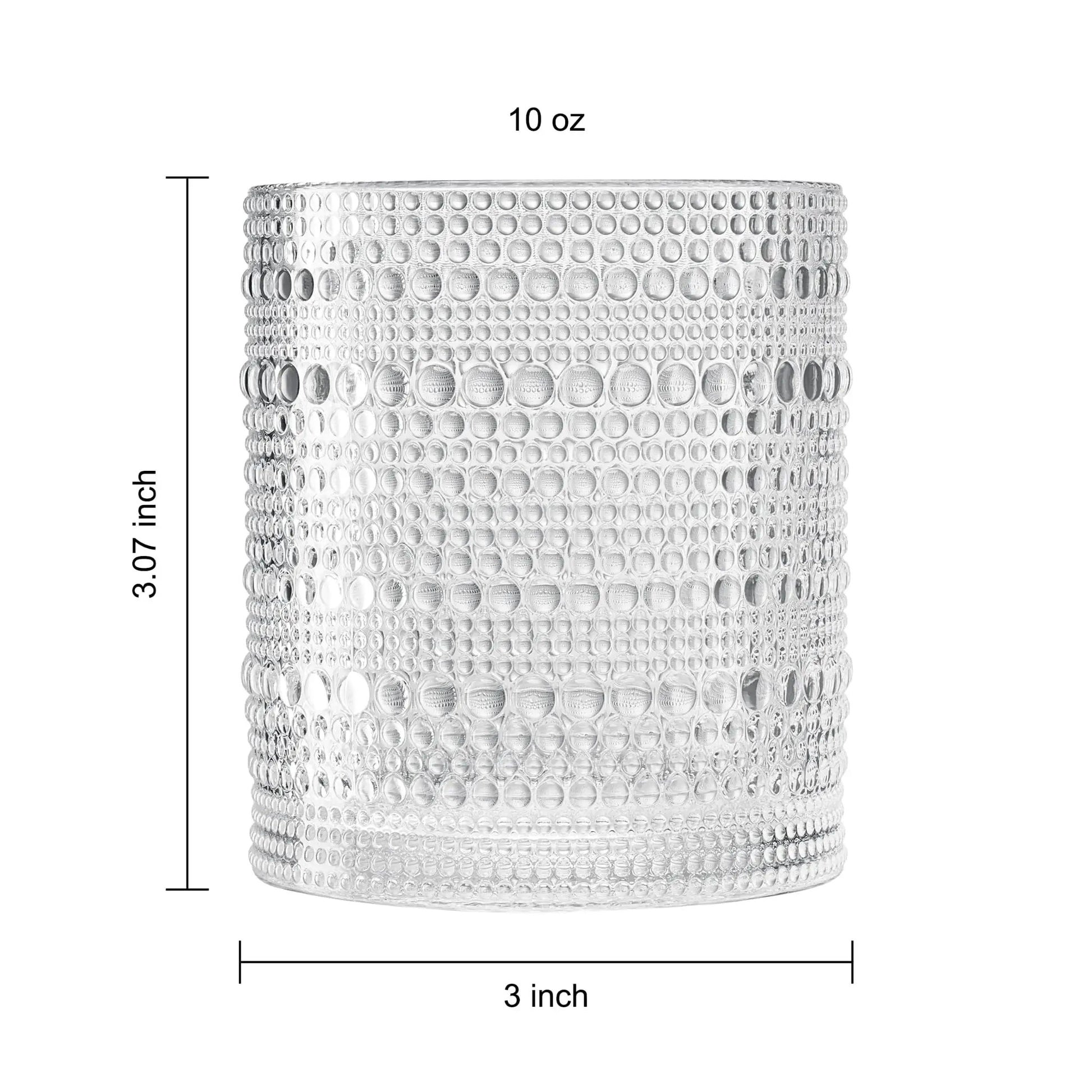 Khen Hobnail Drinking Glasses with Straws | Clear Colors | Set of 12 from PriceLows™