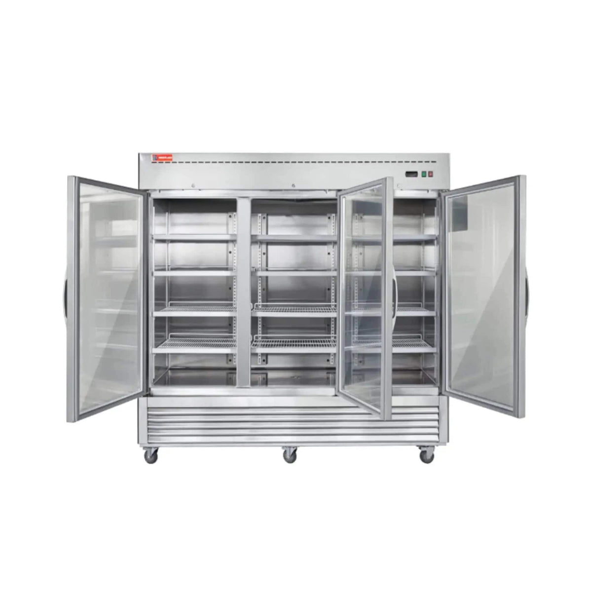82 Inch Commercial Stainless Steel Upright Display 3 Section Merchandiser | 82 Inch | Stainless Steel | Refrigerator