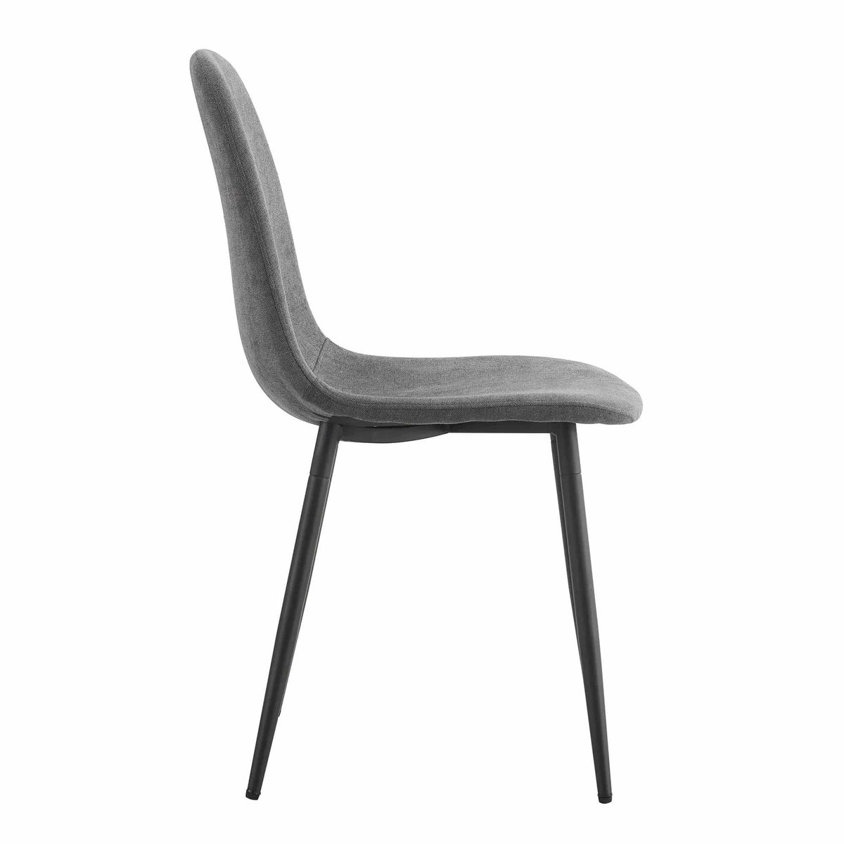 Modern Medieval Style Cushioned Side Chairs Set With Metal Legs For Kitchens | 2 Pieces | Fabric & Metal | Dining Room
