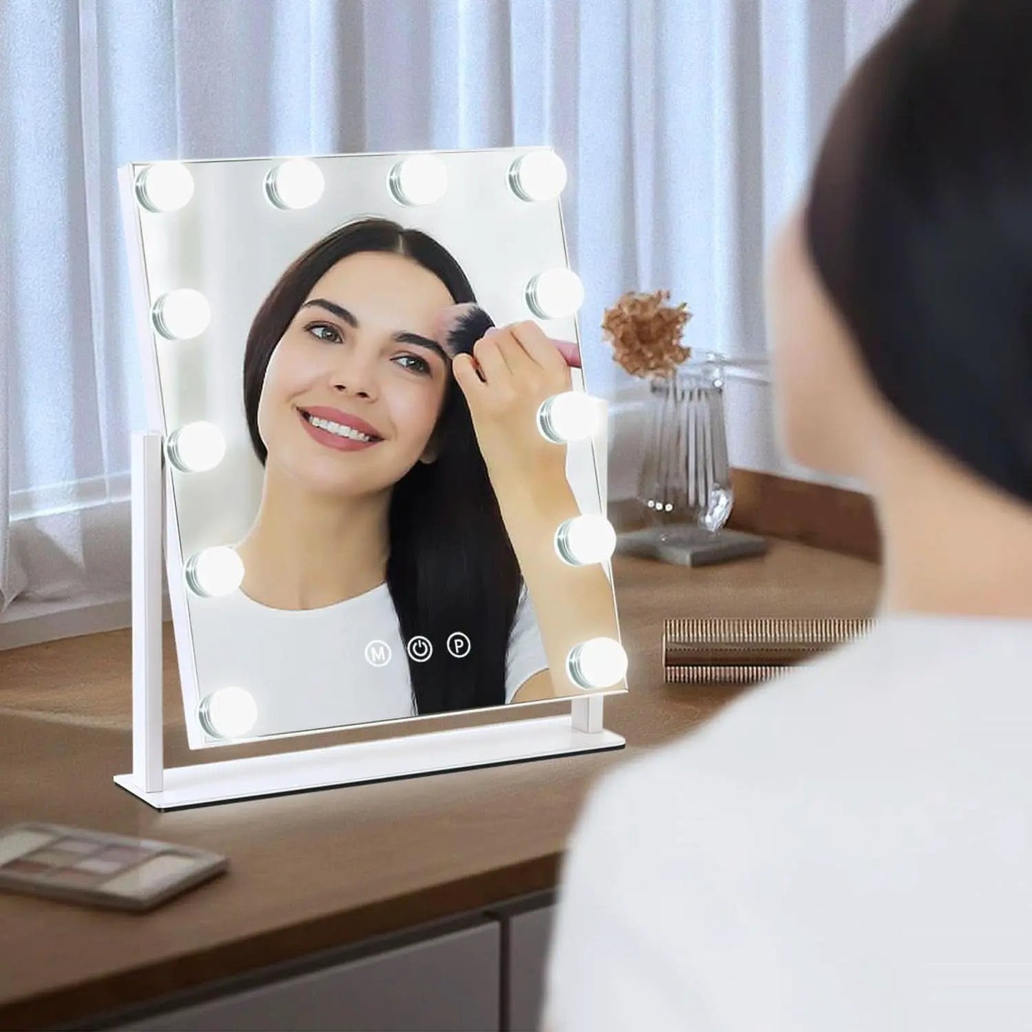 13 By 11 Lighted Makeup Vanity Mirror 12 Dimmable Bulbs from PriceLows™