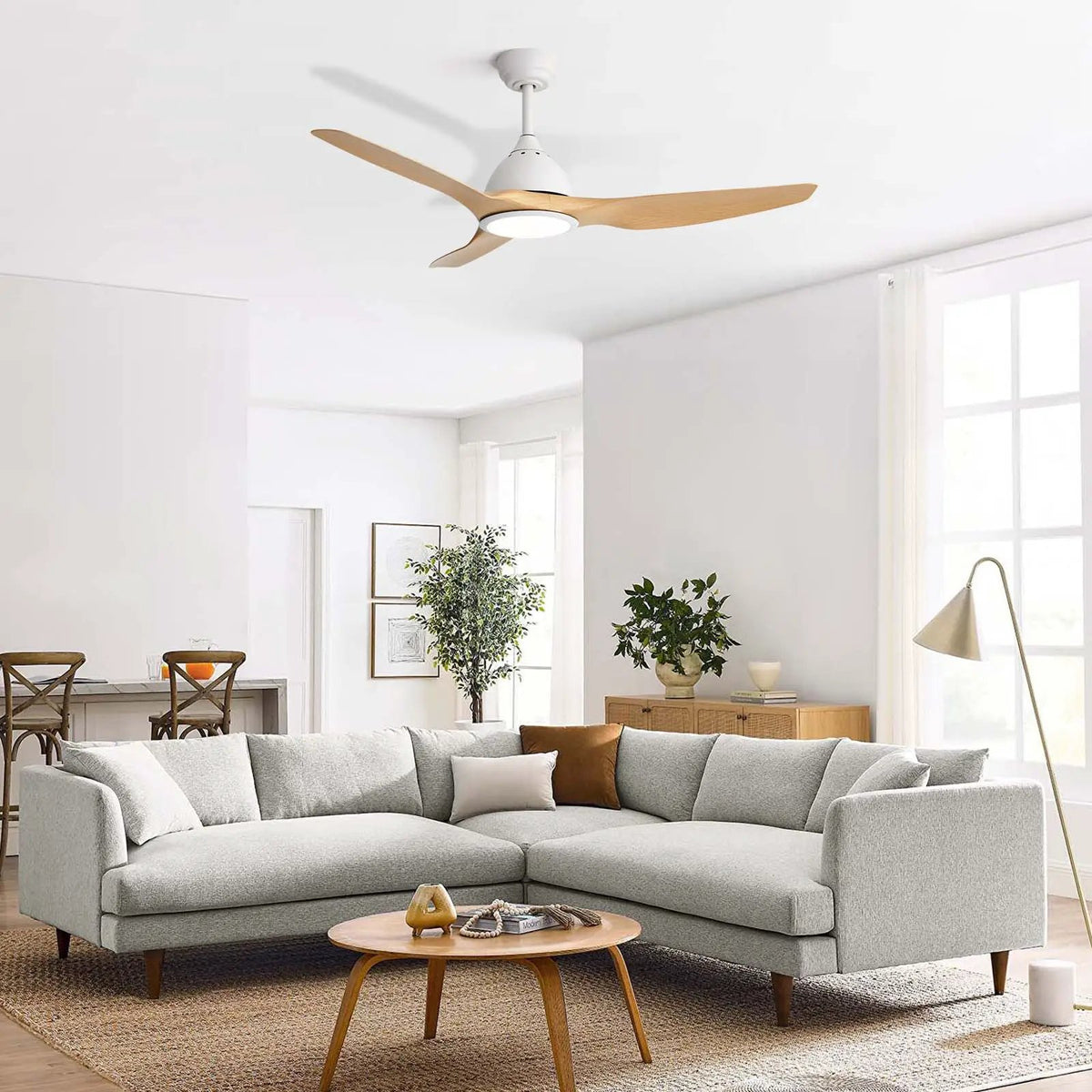 Bredoom Ceiling Fan | 52 Inch Span | Reversible DC Motor | LED Light And 6-Speed Remote