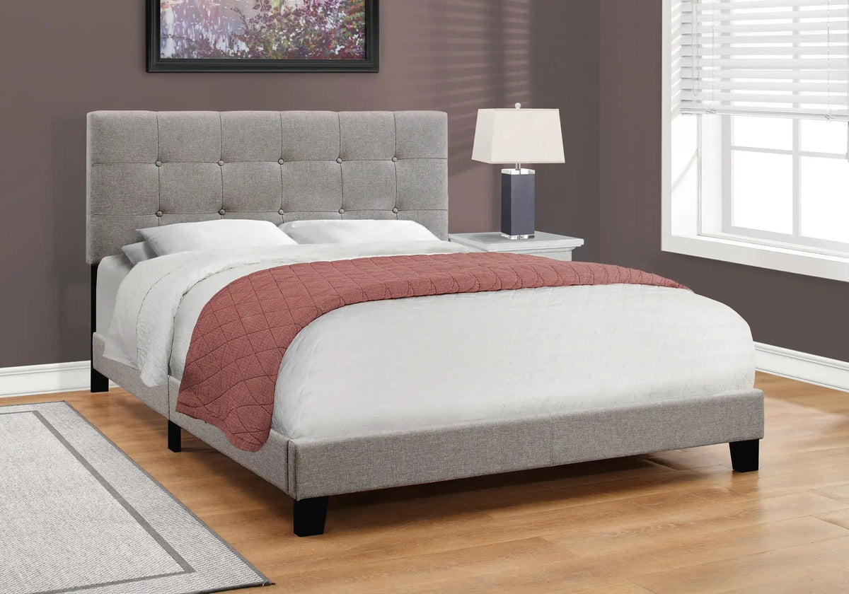 Upholstered Platform Bed Frame | Transitional Style | Frame Only | Thick Foam Padding