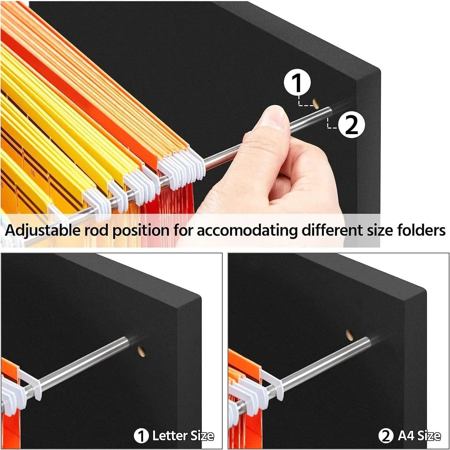 Black Under Desk File Cabinet 2 Drawers Lockable Wheels from PriceLows™