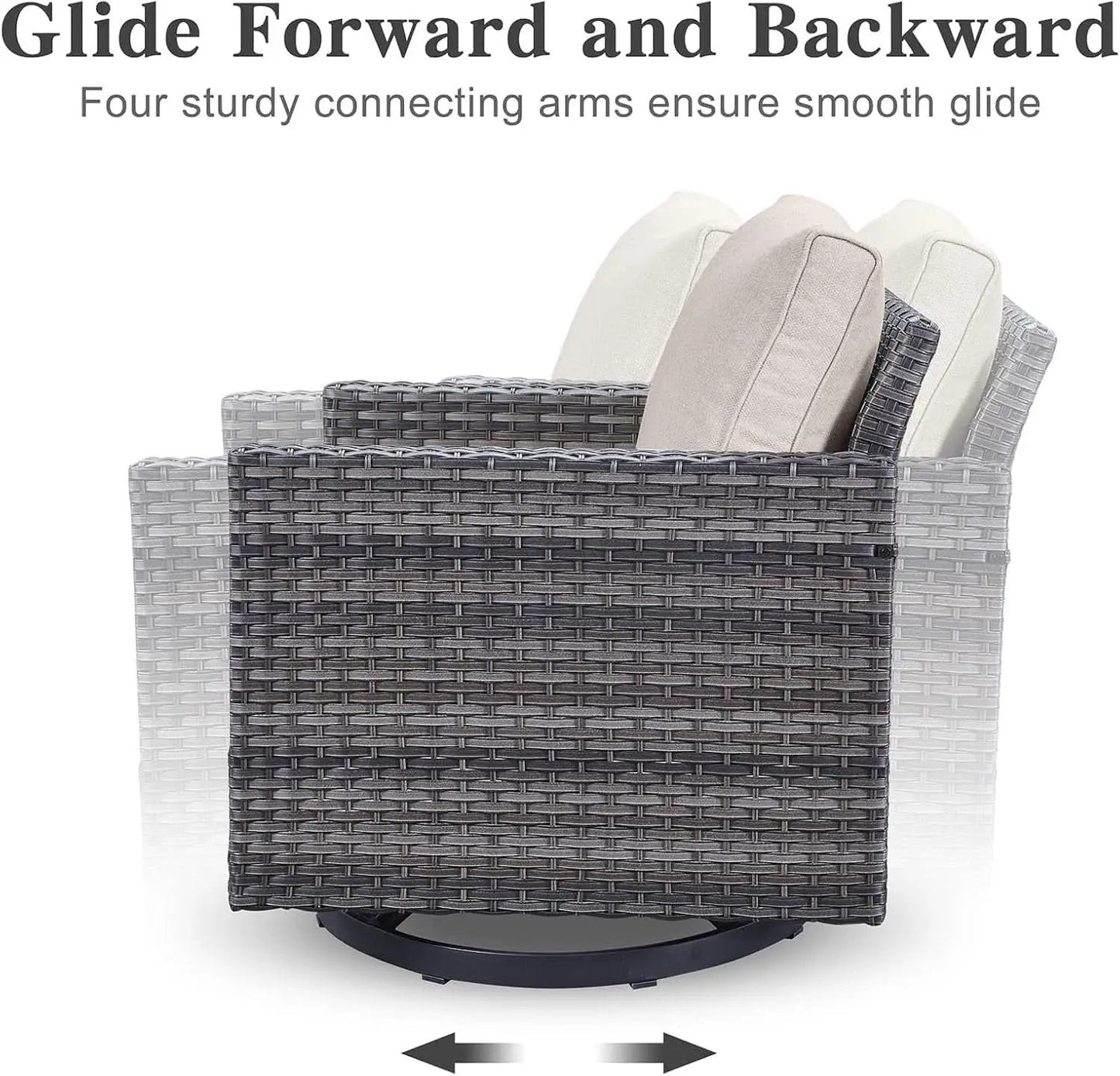 Oversize Outdoor Wicker Patio Sofa Set With Swivel Chairs from PriceLows™