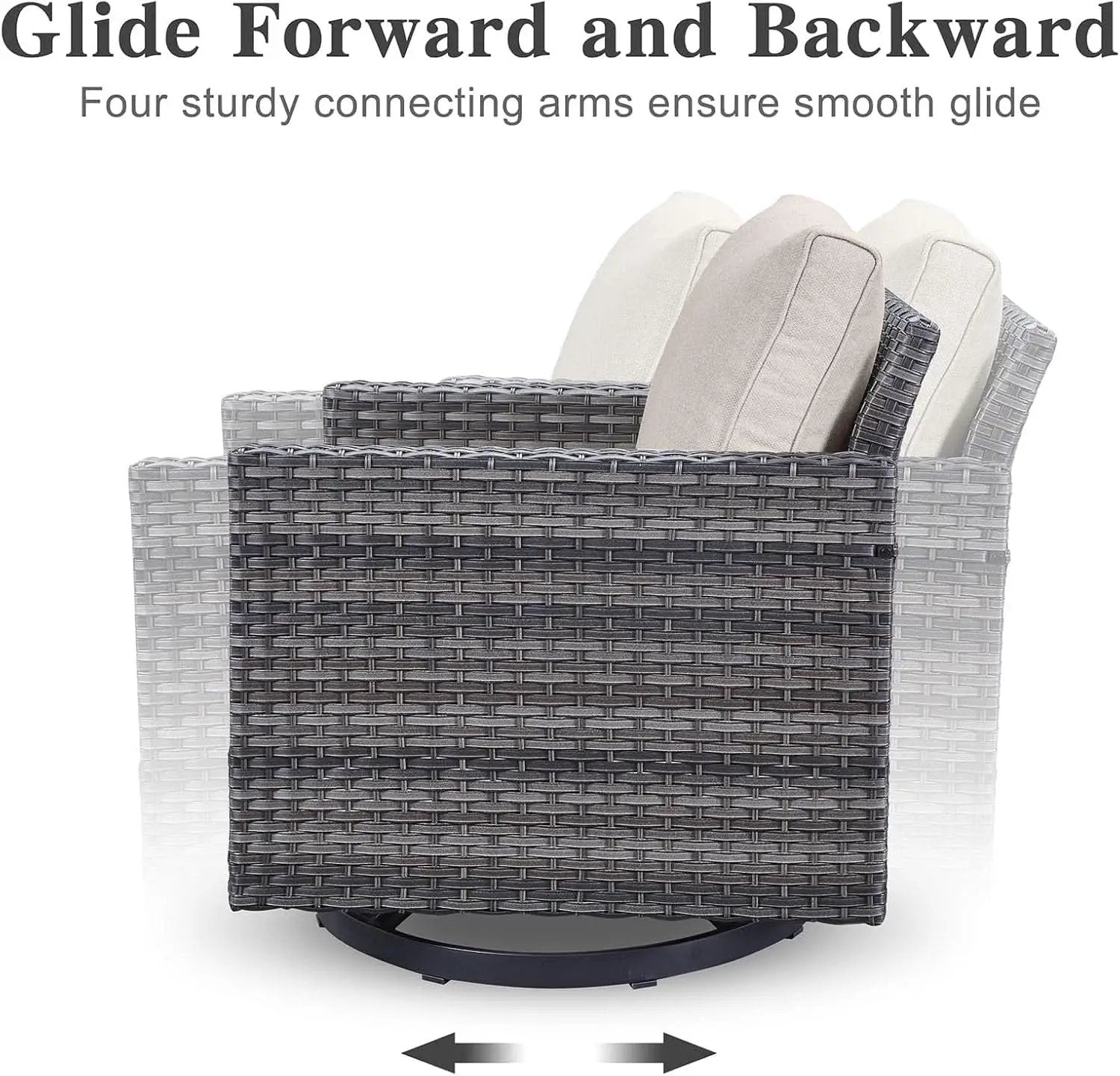 Oversize Outdoor Wicker Patio Sofa Set With Swivel Chairs from PriceLows™
