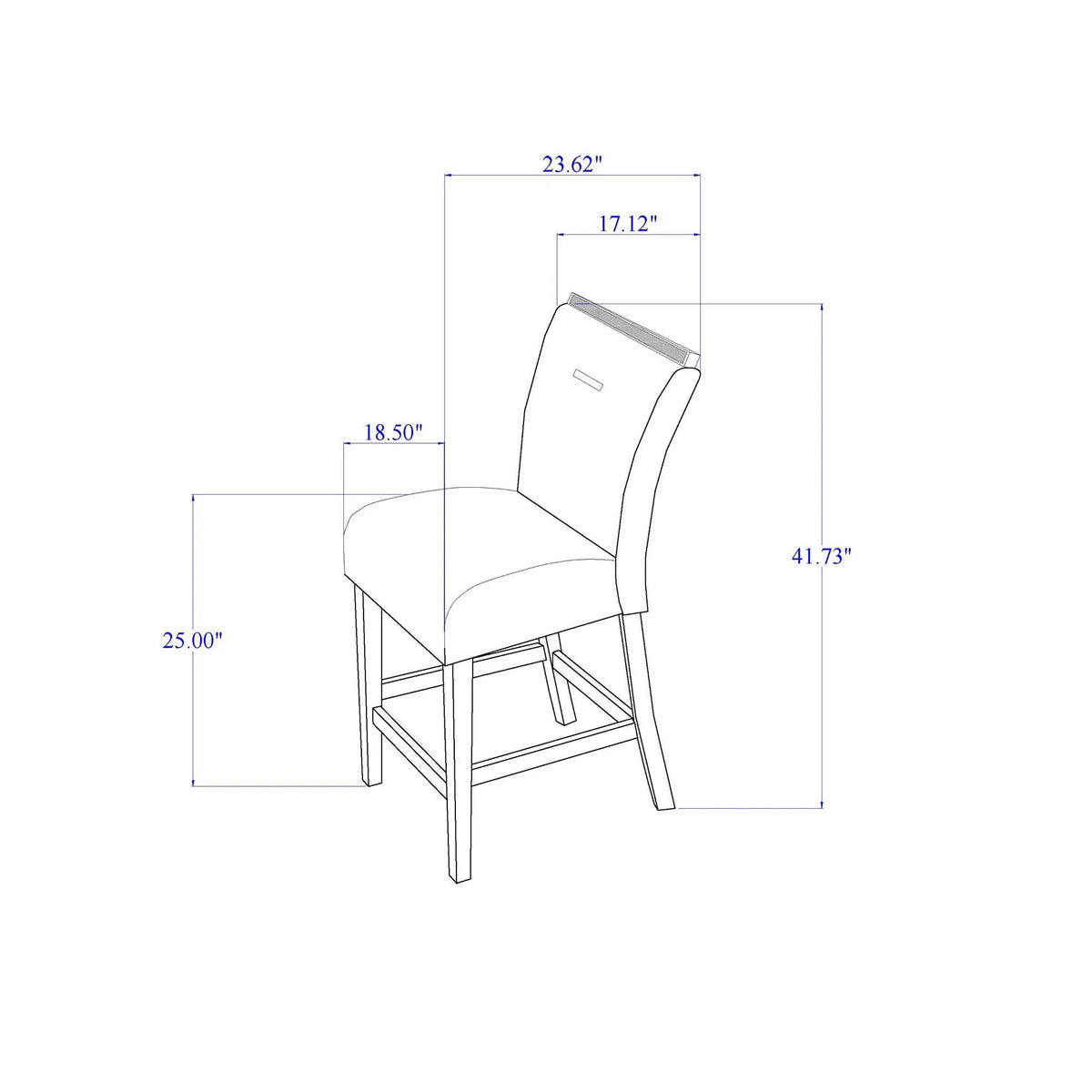 Ariya Bar Stools | Set Of 2 | Padded Seat | Slat Back Design