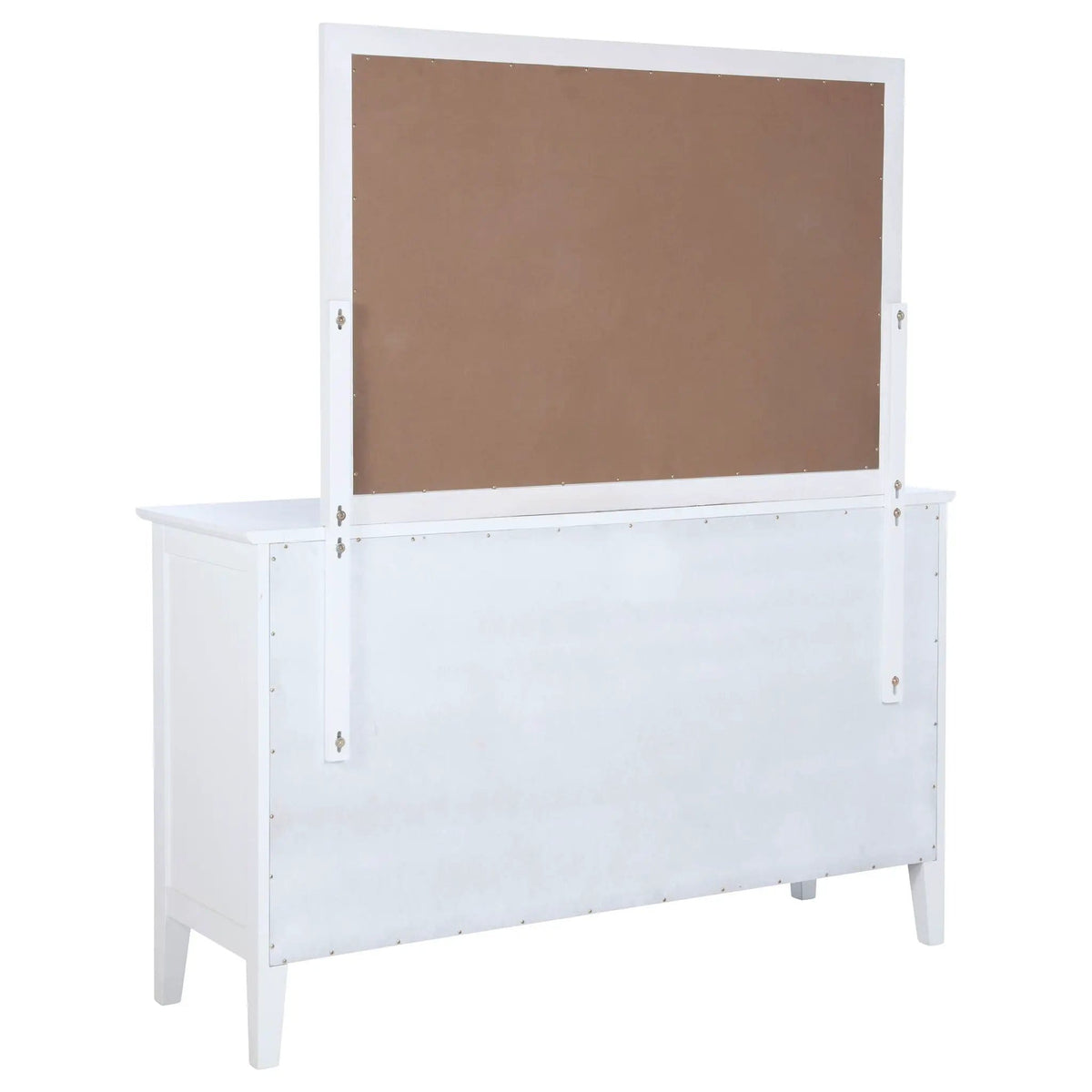 Bexhill 10-drawer Dresser and Mirror | 65 x 21.75 x 75.25 in | Rattan | White