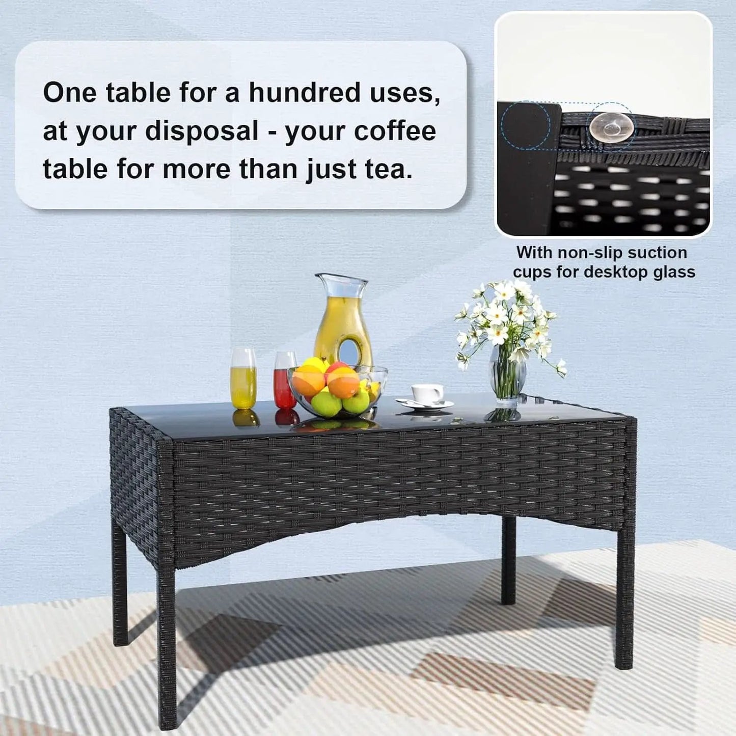 Stylish Four-Piece Outdoor Patio Furniture Set with Cushions from PriceLows™