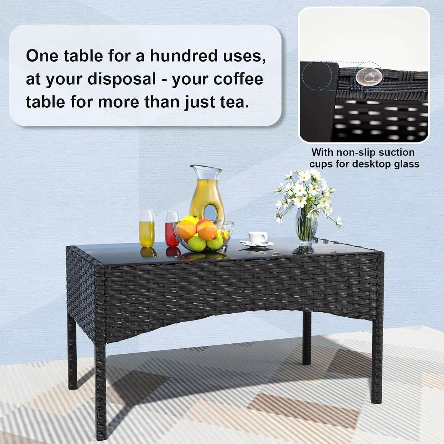 Stylish Four-Piece Outdoor Patio Furniture Set with Cushions from PriceLows™