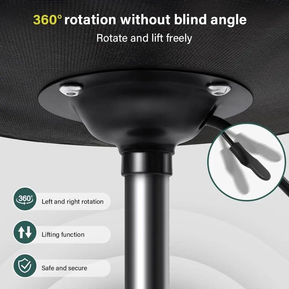 Black Height Adjustable Swivel Stool With Back Support from PriceLows™