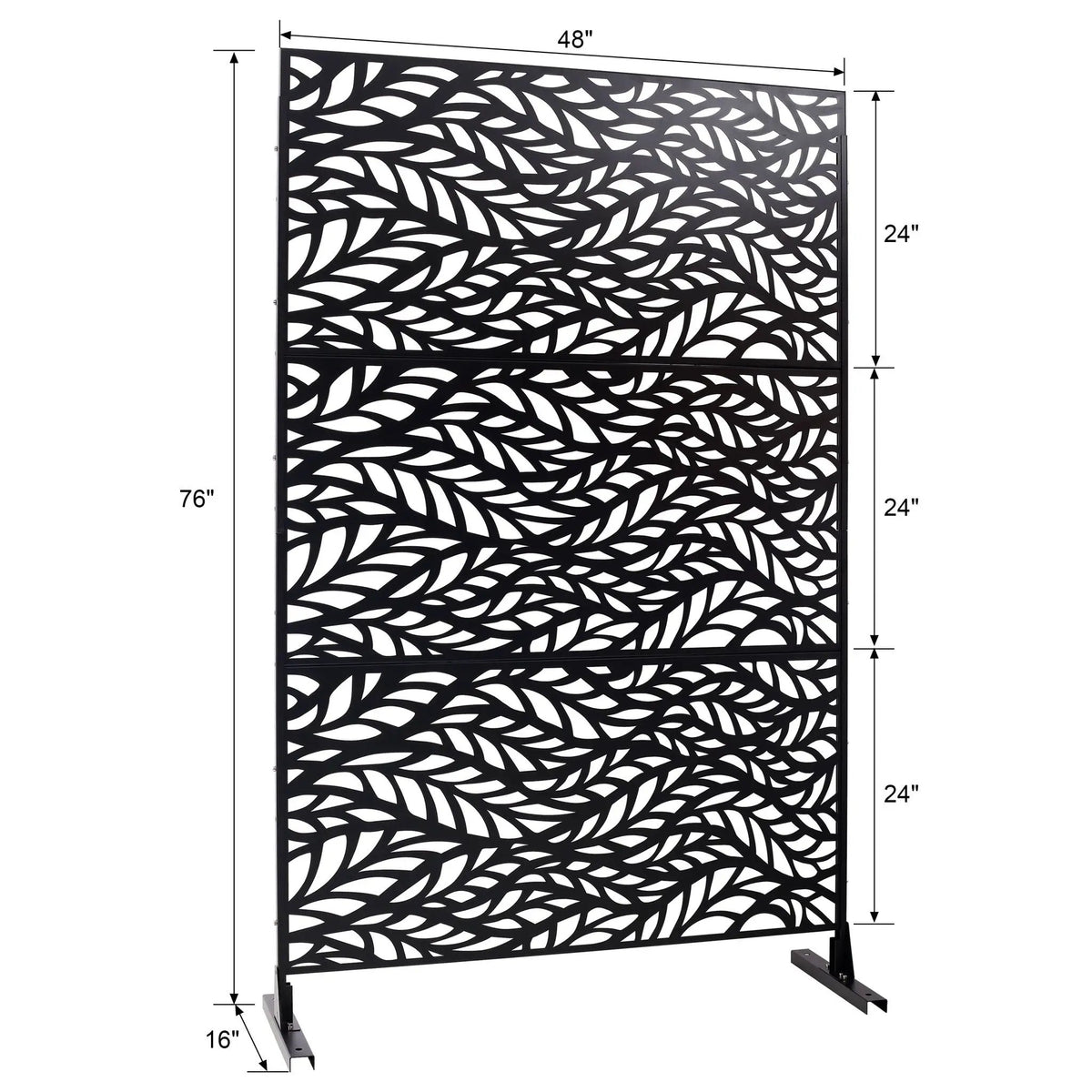 Patio Privacy Screen | Heavy Duty Metal | Freestanding Black