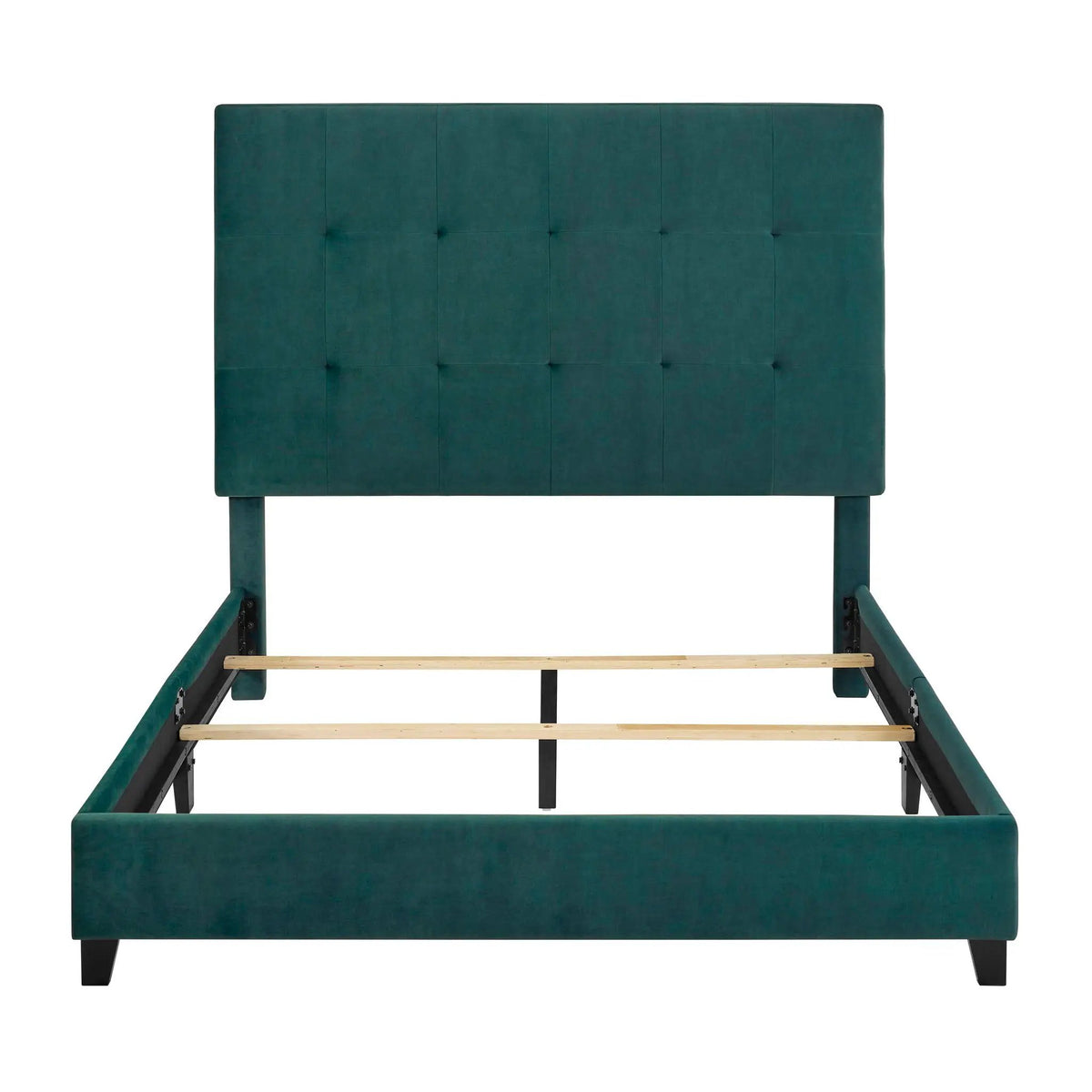 Tufted Upholstered Headboard Platform Bed | Laminated Veneer Lumber | CertiPUR-US Foam | 60 Inch Height