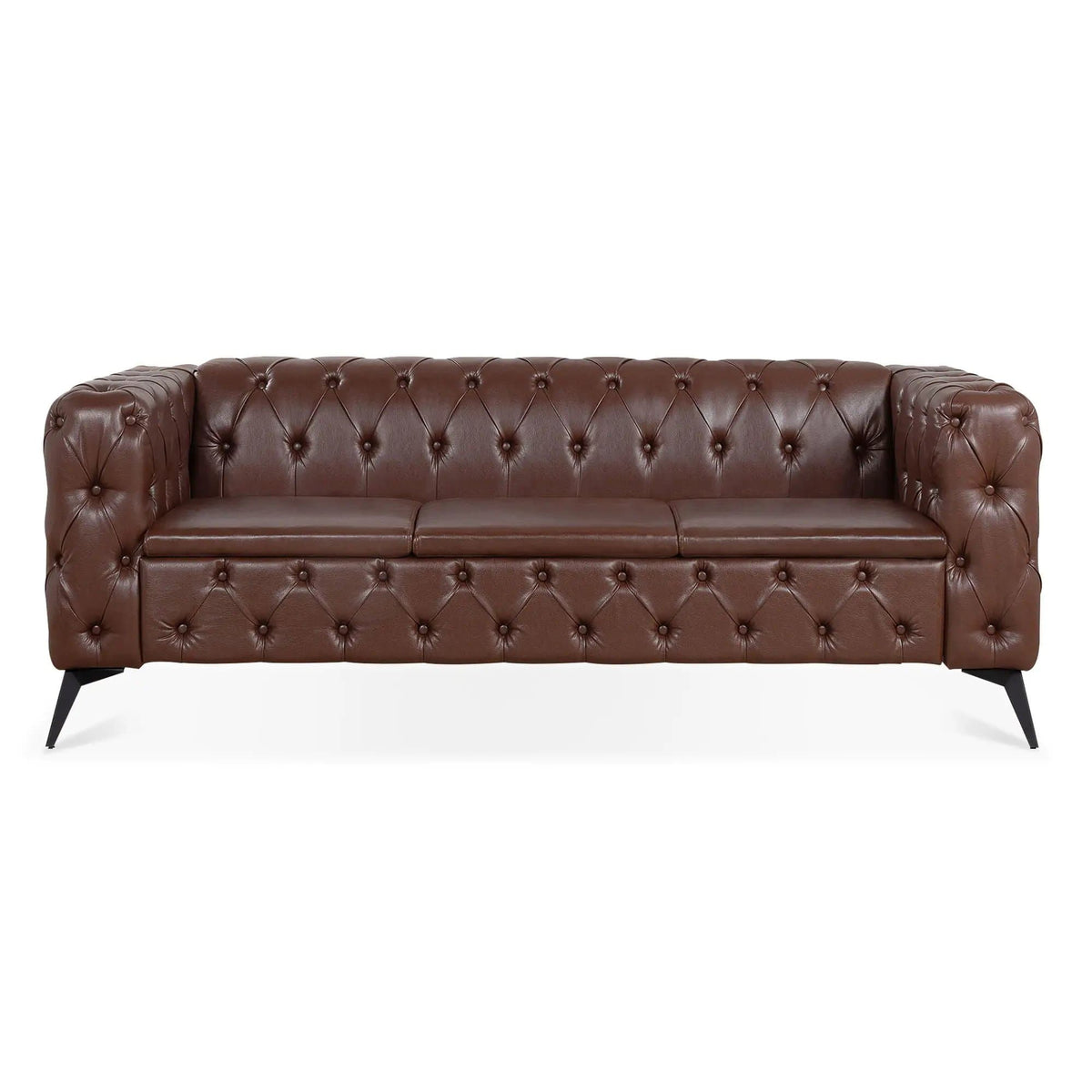 Square Arm Removable Cushion 3 Seater Sofa | 2 Pieces | Iron | Living Room