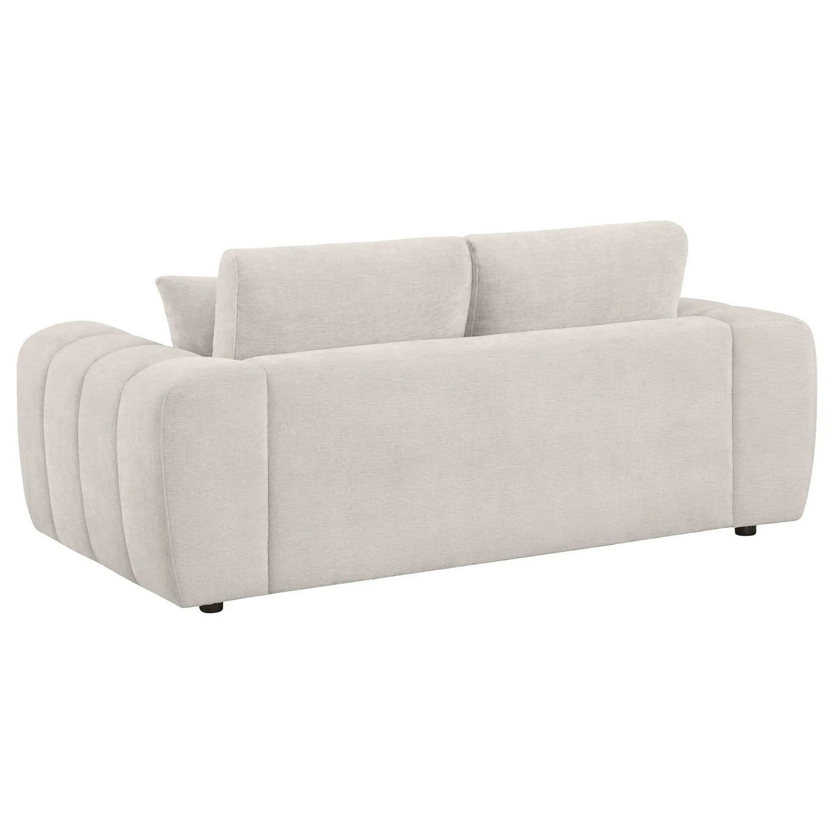 Burnett Chenille Upholstered Wide Arm Loveseat | 77.5 x 39.25 x 33.5 in | Rubberwood & Engineered Wood | Ivory