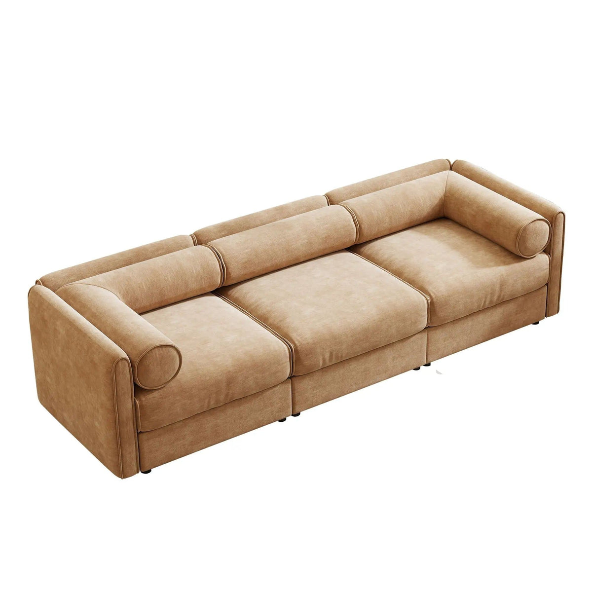 Stylish Sofa With Storage Seat And Cylindrical Backrest | Stationary Sofa | Living Room Furniture | Living Room