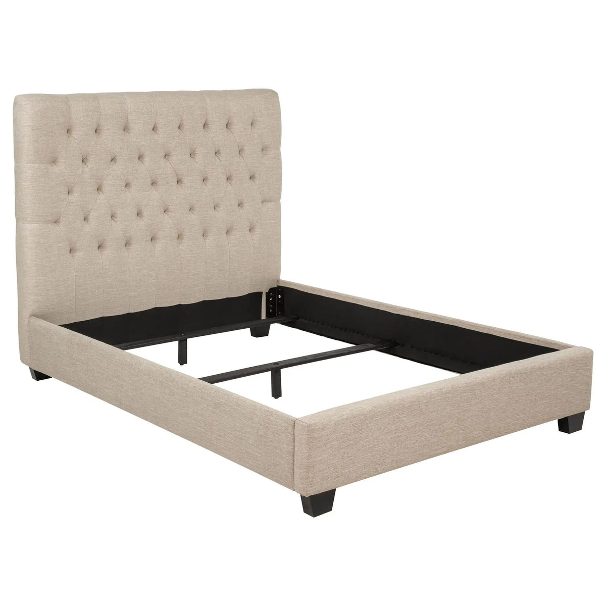 Chloe Upholstered Full Panel Bed Oatmeal | 57.75 x 84.25 x 53 in | Fabric & Plywood | Bedroom