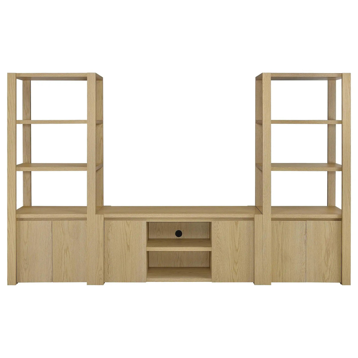 Laurelton 3-piece Entertainment Center TV Stand | 3-Piece Set | Engineered Wood & Veneer | Light Oak