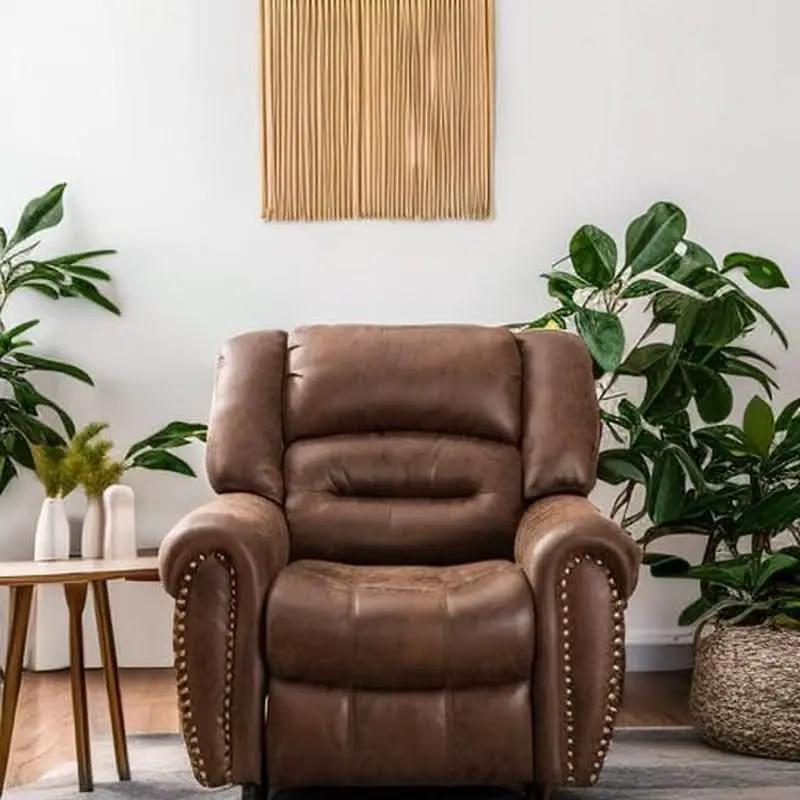 Nut Brown Electric Recliner Chair With USB Port Comfort from PriceLows™
