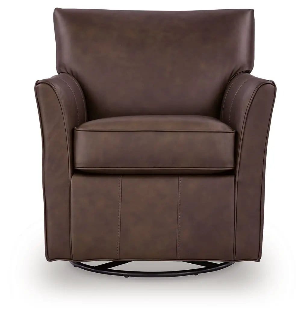 Braydunn Swivel Glider Accent Chair | 2 Pieces | Faux Leather | Living Room
