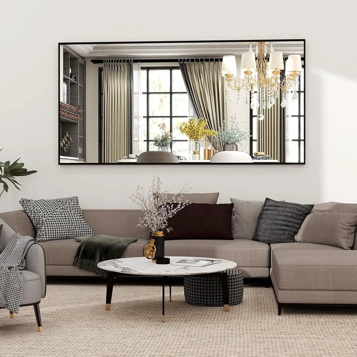 Full Length Mirror With Stand 34x76 Aluminum Frame from PriceLows™