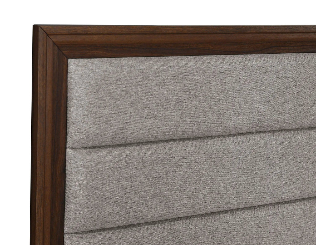 Welsley 50-inch Upholstered Queen Bed | 62.5 x 85.25 x 52.25 in | Engineered Wood & Walnut | Walnut