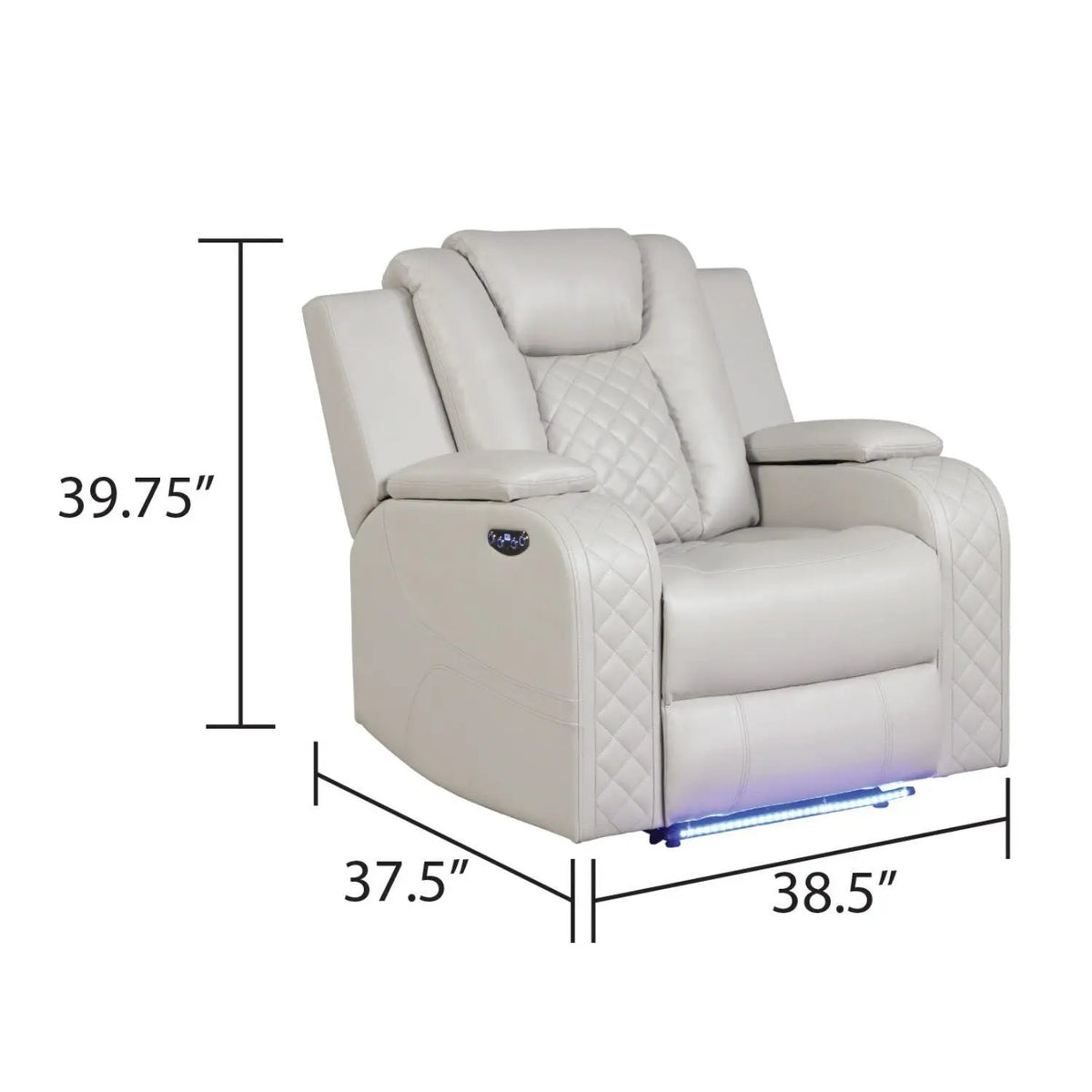 Power Recliner Chair | LED Lighting | USB Ports | Cup Holders
