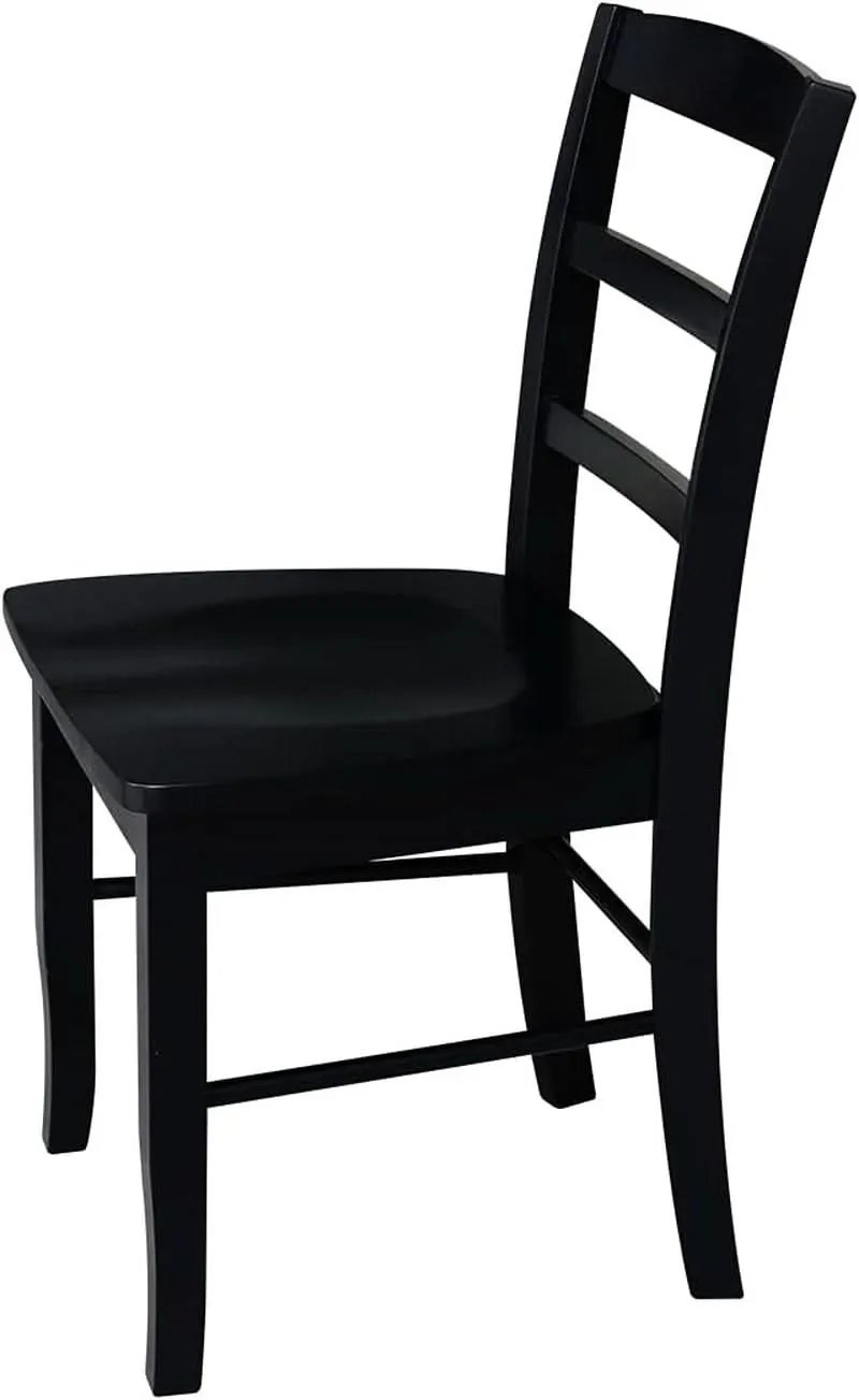 Set Of 2 Black Madrid Ladderback Dining Chairs For Kitchen