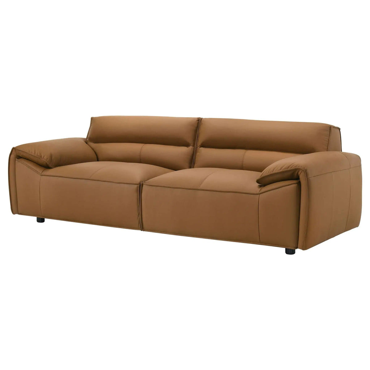 Buxton Top Grain Leather Upholstered Sofa | 91.25 x 37.5 x 29.5 in | Leather | Orange