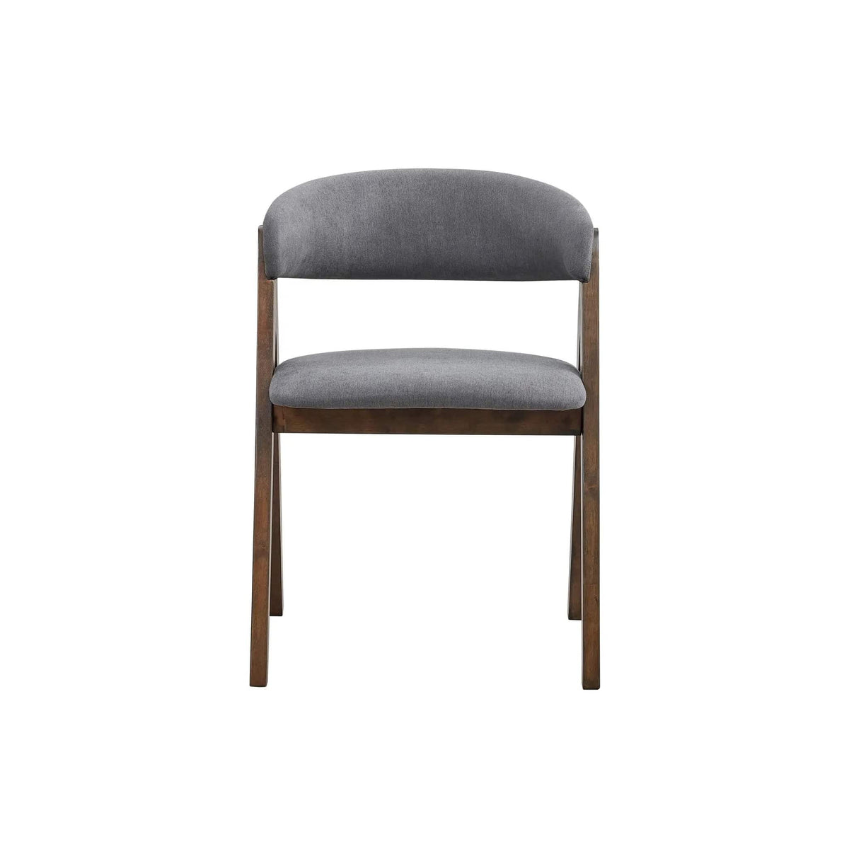 Keiki Side Chair (Set of 2) | 19 x 22 x 30 in | Walnut & Fabric | Gray