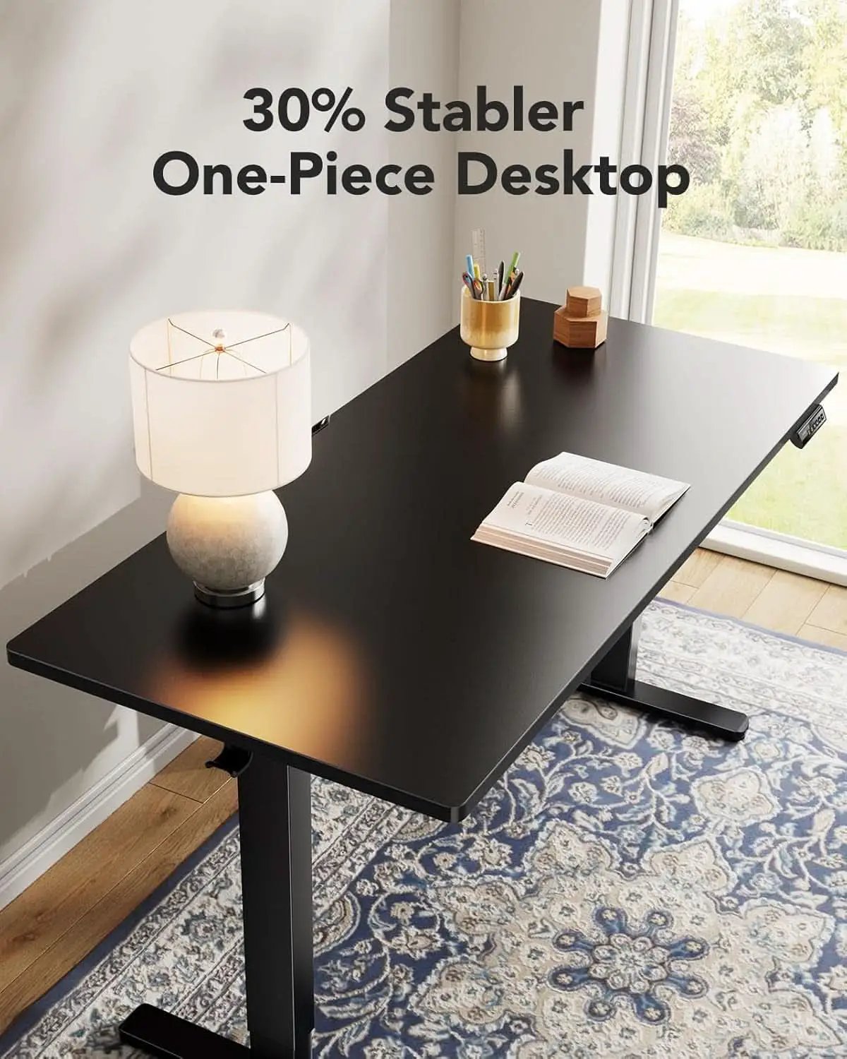 Electric Standing Desk 48x24 Inch Adjustable Height 4 Memory Settings Black from PriceLows™
