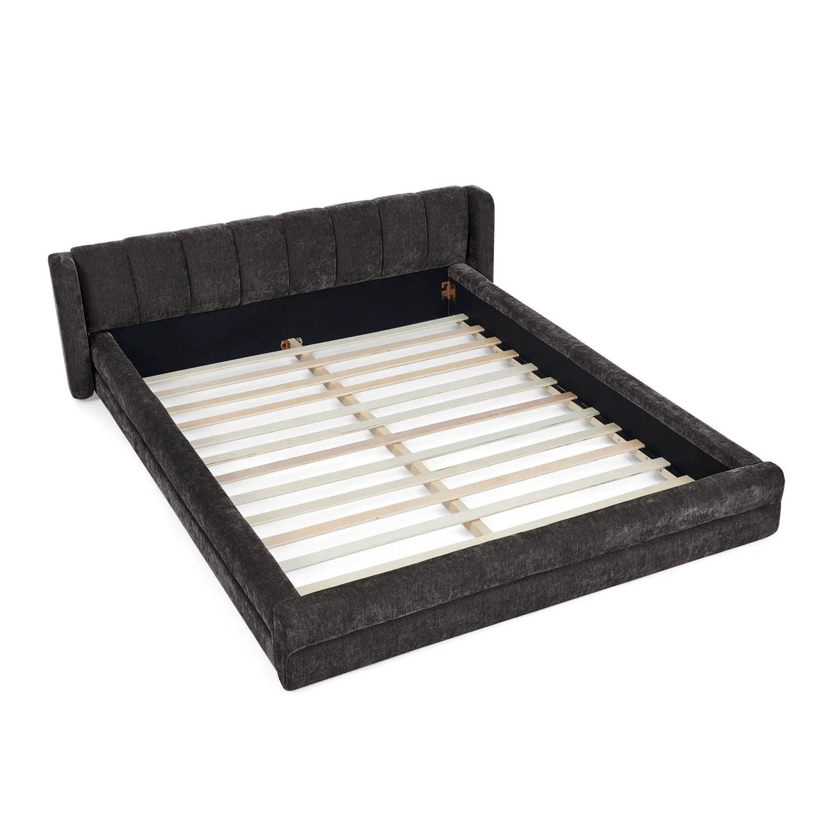 Modern Upholstered Bed Frame | Queen Size | Thick Fabric Upholstery | Grounded Headboard Design