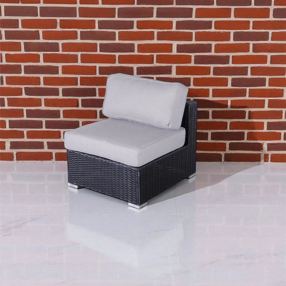 Minnesota Armless Patio Chairs | Set Of 2 | HDPE Wicker Frame | Fully Assembled
