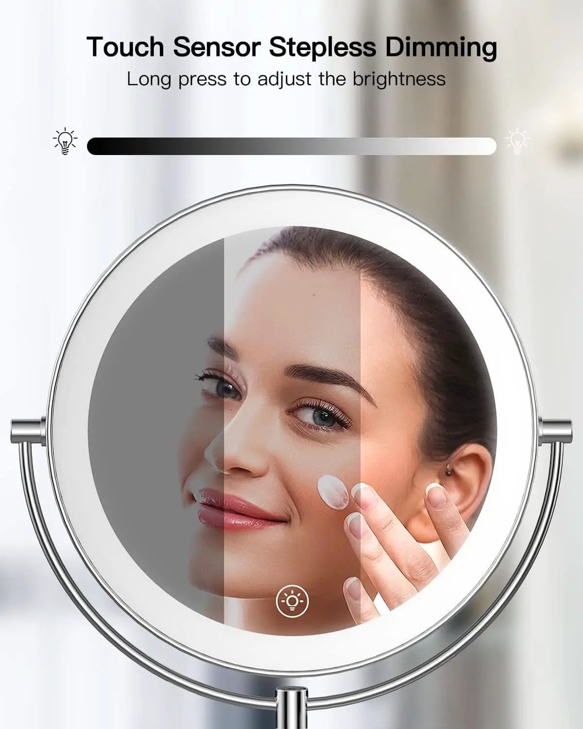 9 Inch Wall Mounted Lighted Magnifying Mirror 1X 10X LED from PriceLows™