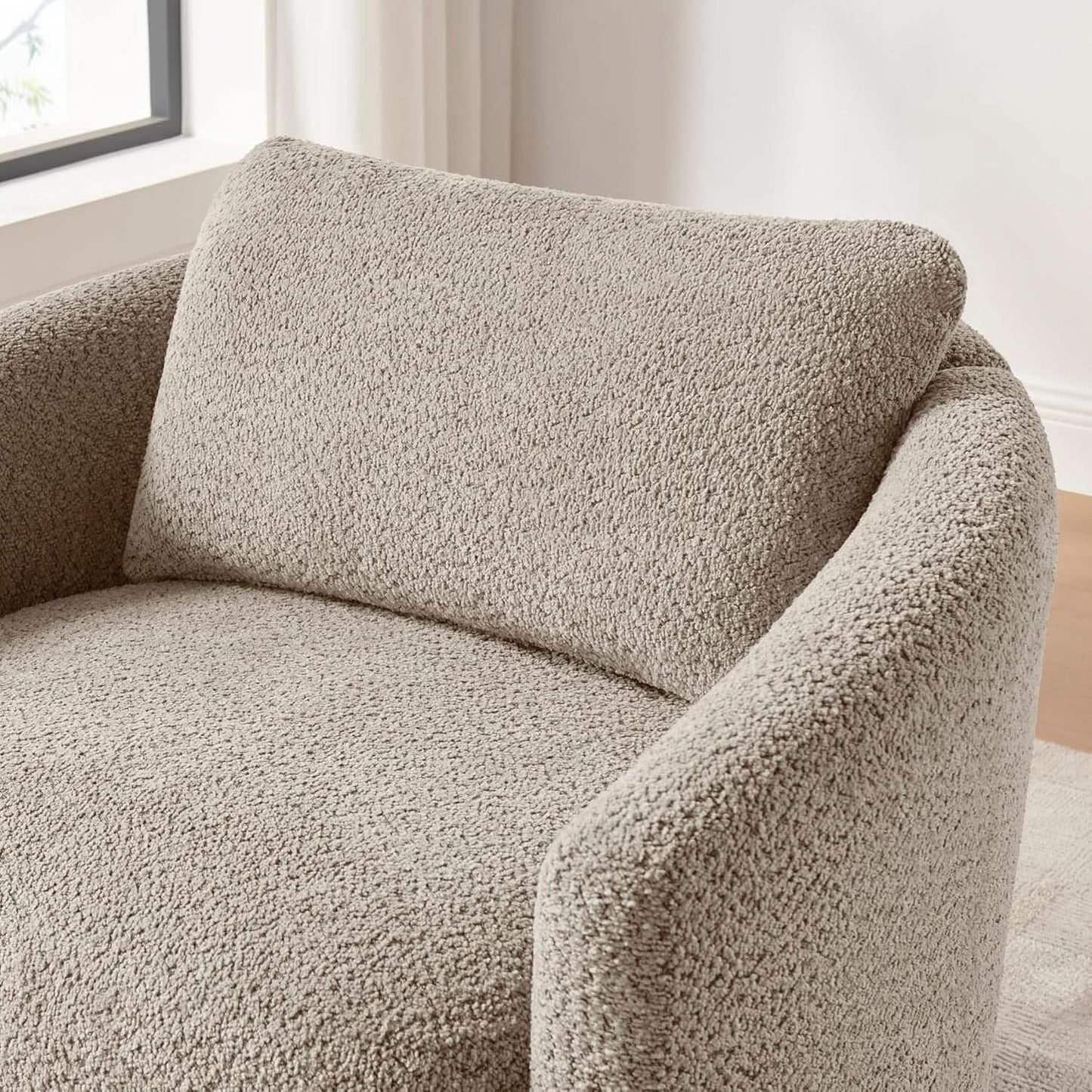 Boucle Barrel Chair Set 2 CloudSoftSherpaLounge Velvet from PriceLows™