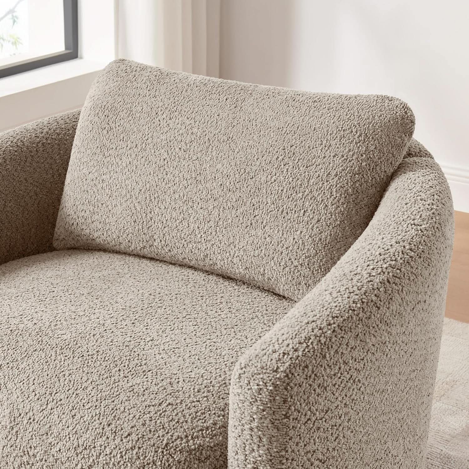 Boucle Barrel Chair Set 2 CloudSoftSherpaLounge Velvet from PriceLows™
