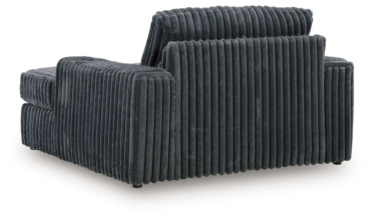 Midnight Madness Oversized Chaise | Jumbo Corduroy Upholstery | Plush Cozy Seating | 64 Inch Length