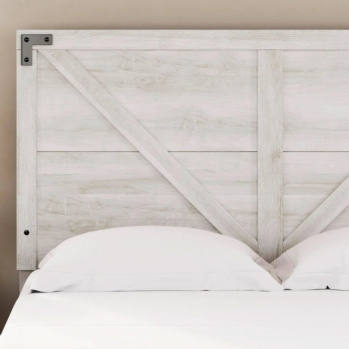 Modern Farmhouse Queen Headboard with Crossbuck Styling from PriceLows™
