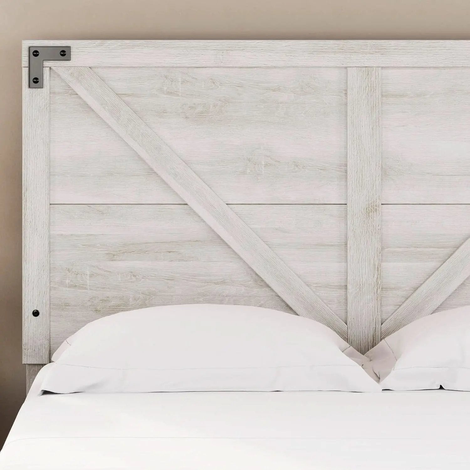 Modern Farmhouse Queen Headboard with Crossbuck Styling from PriceLows™