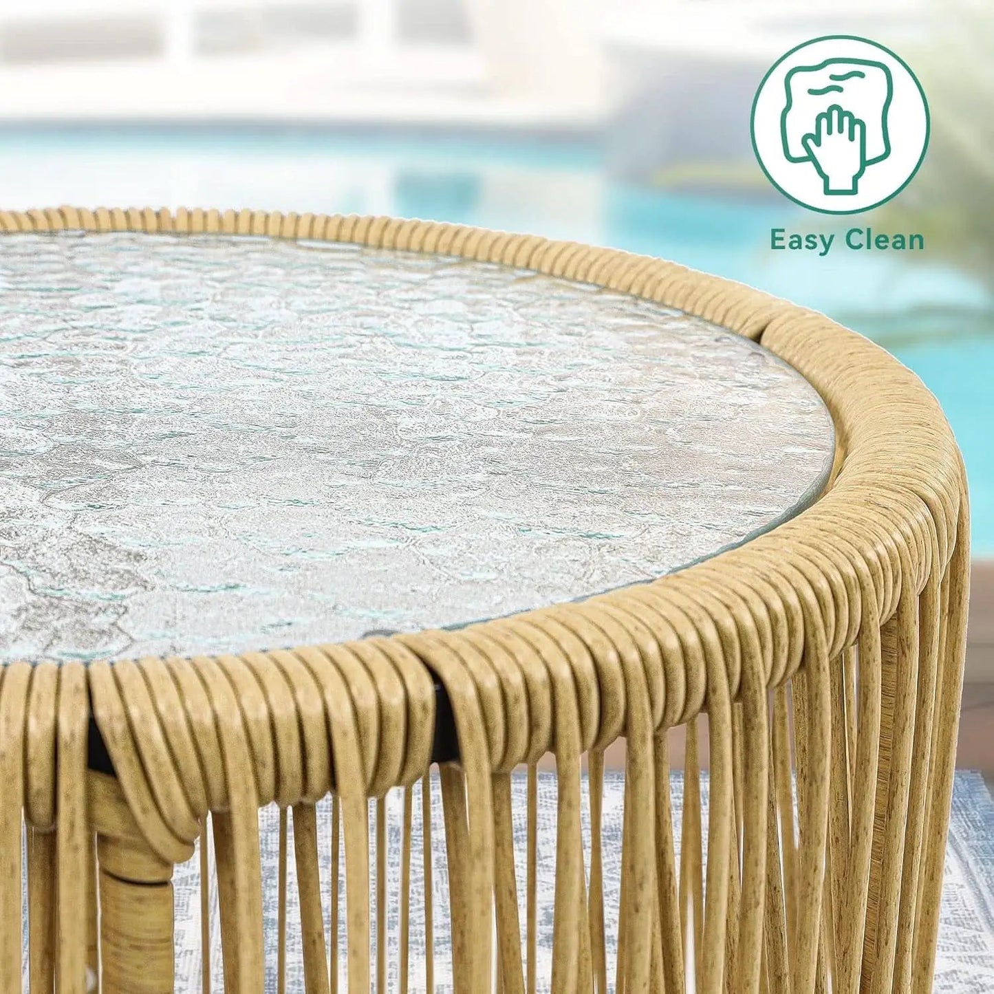 Outdoor Wicker Patio Bistro Set 3 Piece With Glass Table from PriceLows™