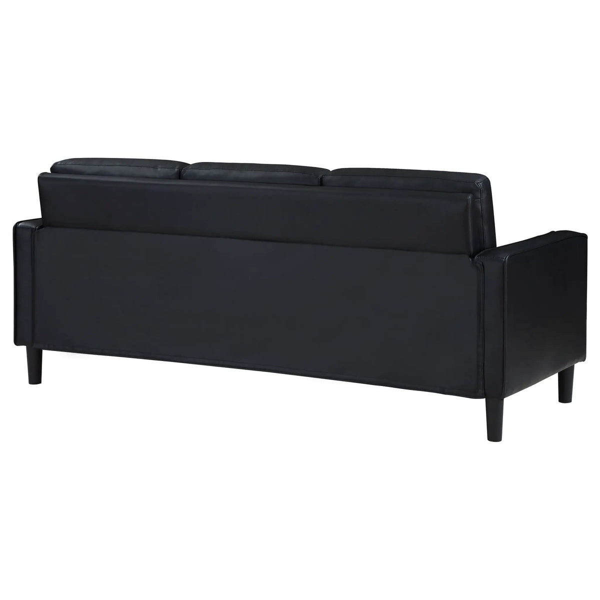 Ruth Upholstered Track Arm Sofa | 76.5 x 31.5 x 33.5 in | Faux Leather | Black