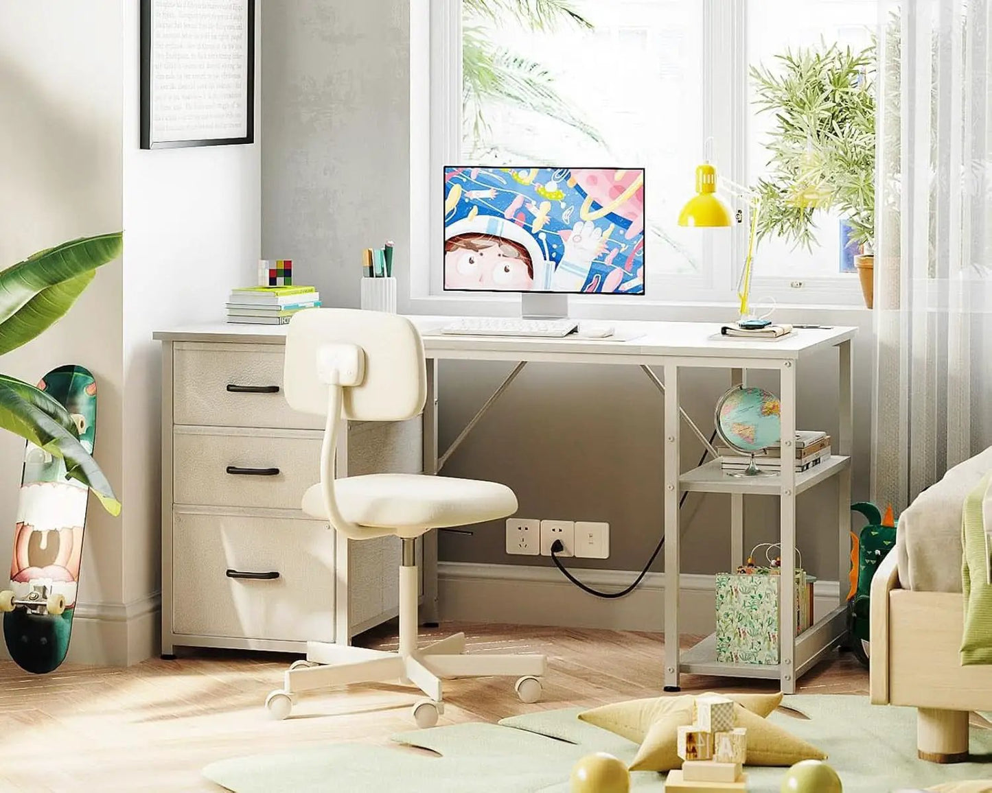 51 Inch Computer Desk With USB Outlets For Home Office from PriceLows™