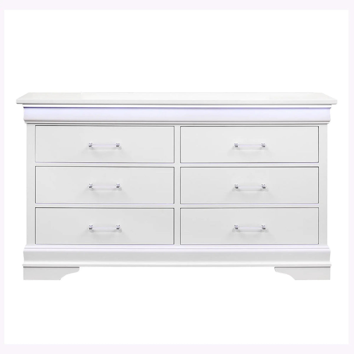 Charlston Dresser | LED Lighting | Six Spacious Drawers | Transitional Style
