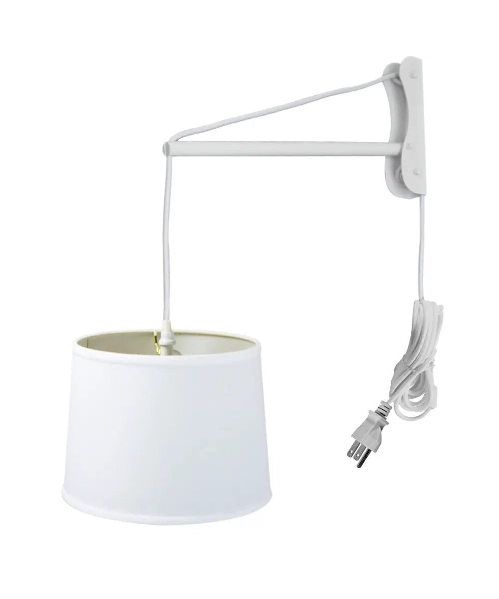 Wall Mount Pendant Light | Plug In Design | 1 Light | White