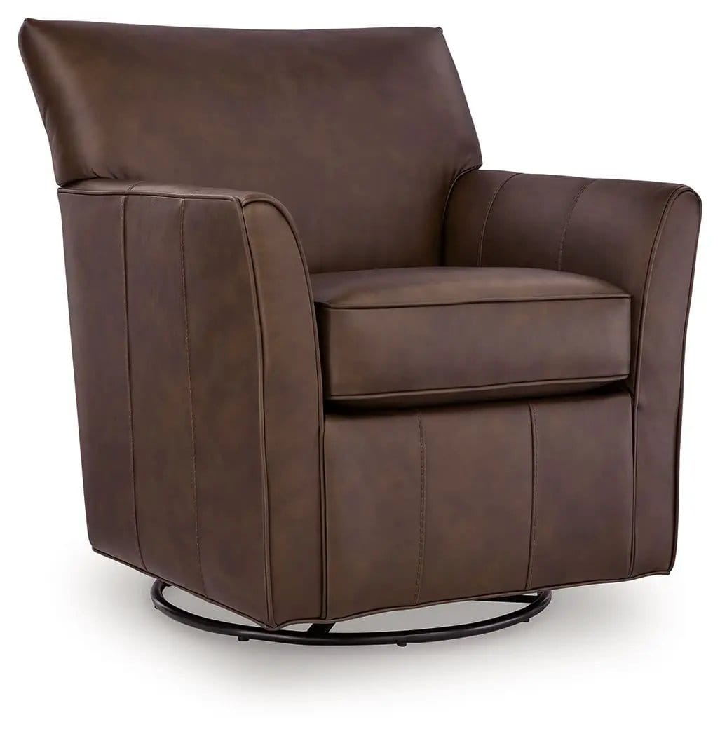 Braydunn Swivel Glider Accent Chair | 2 Pieces | Faux Leather | Living Room