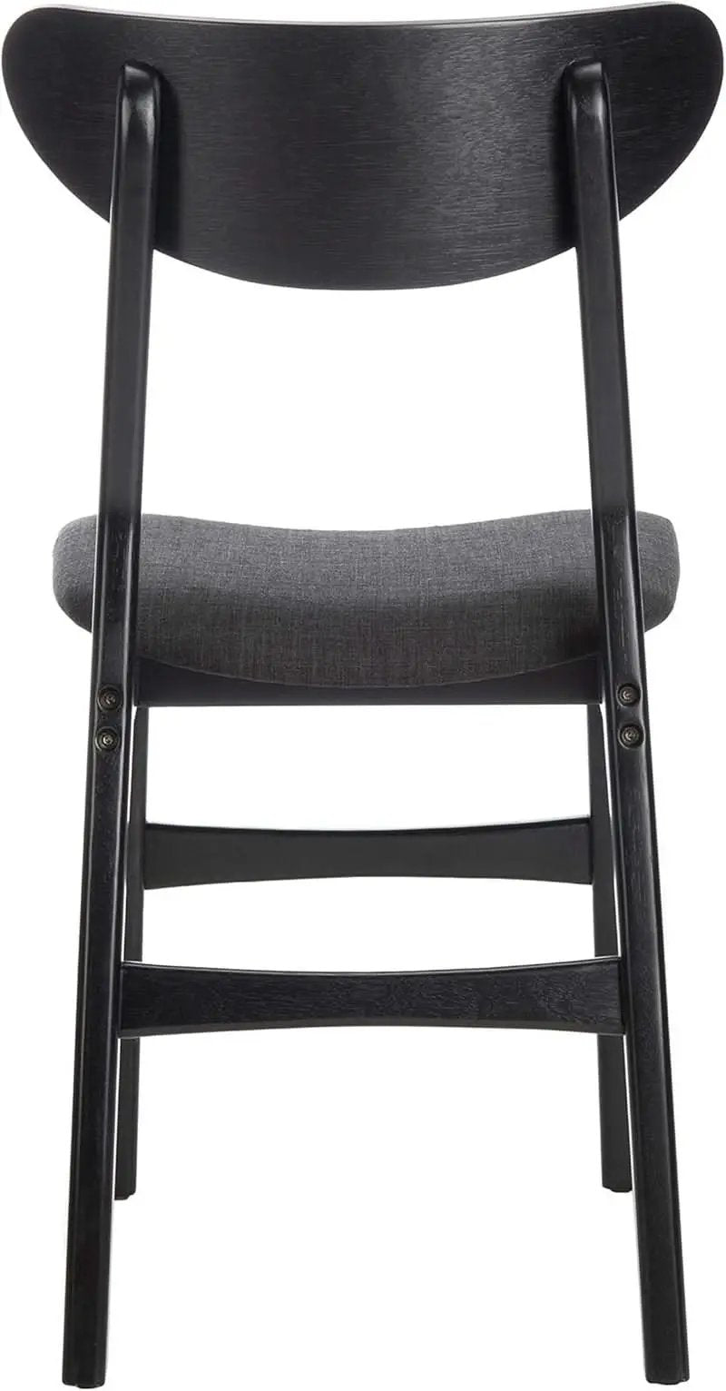Home Lucca Retro Black Cushion Dining Chair Set Of 2 Wood from PriceLows™