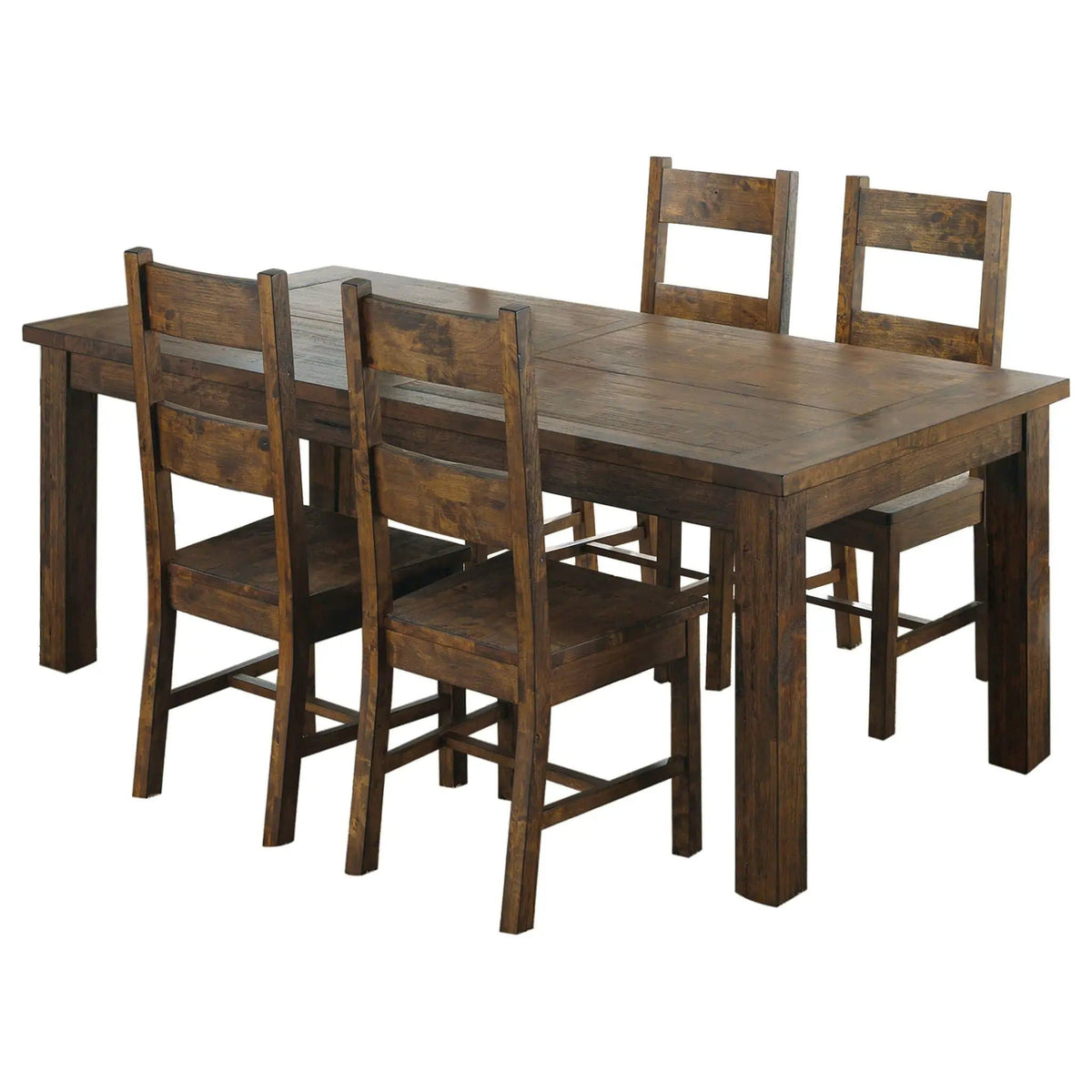 Coleman 5-piece Rectangular Dining Set Rustic Golden | 5-Piece Set | Dining Room Furniture | Brown