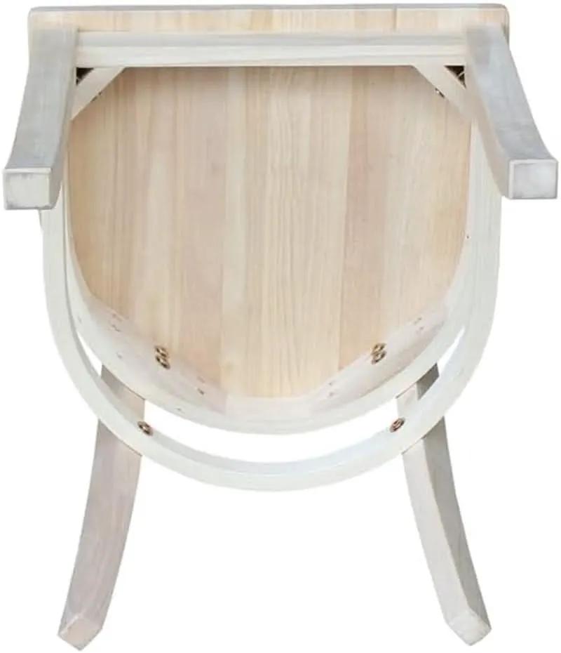 Set Of 2 35.8 In Parawood X Back Dining Chairs Unfinished from PriceLows™