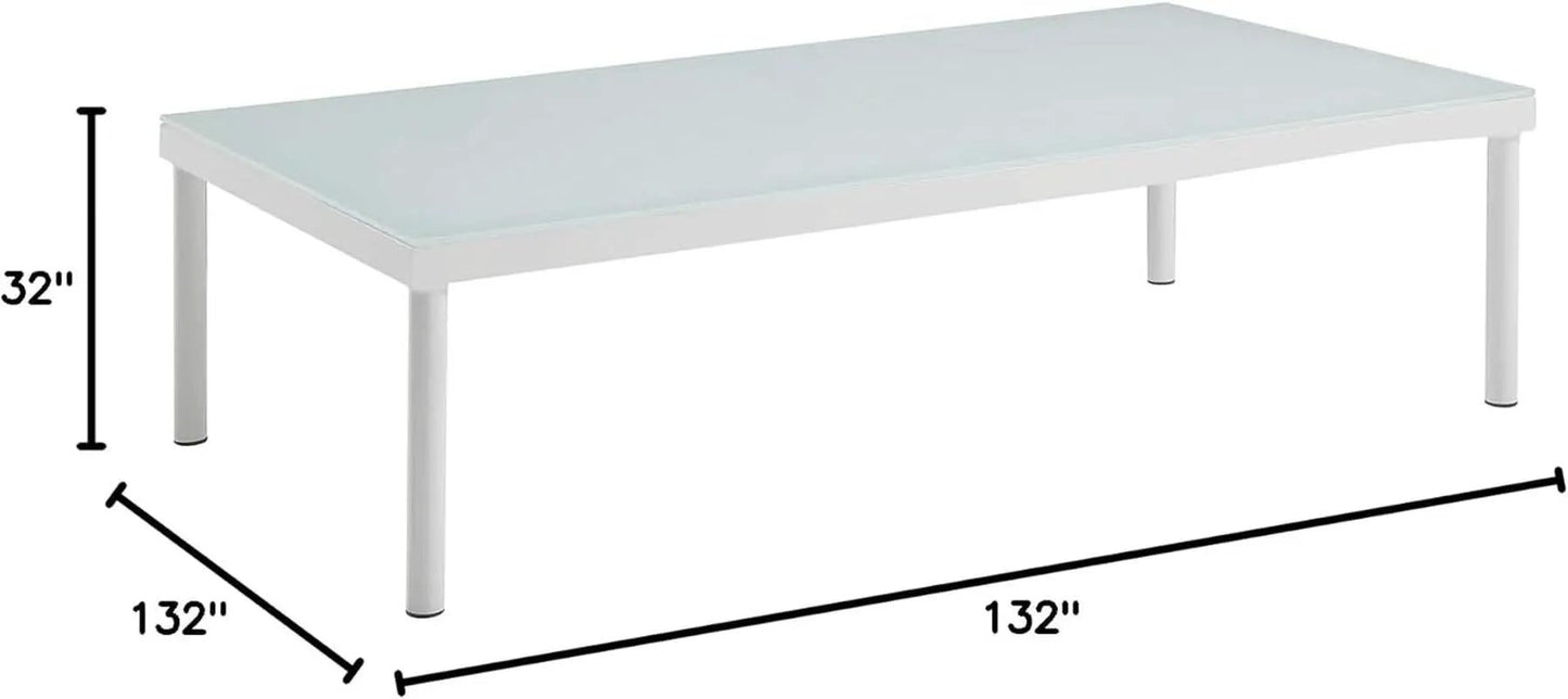 Harmony Aluminum Outdoor Sectional Sofa Set White Cushions from PriceLows™
