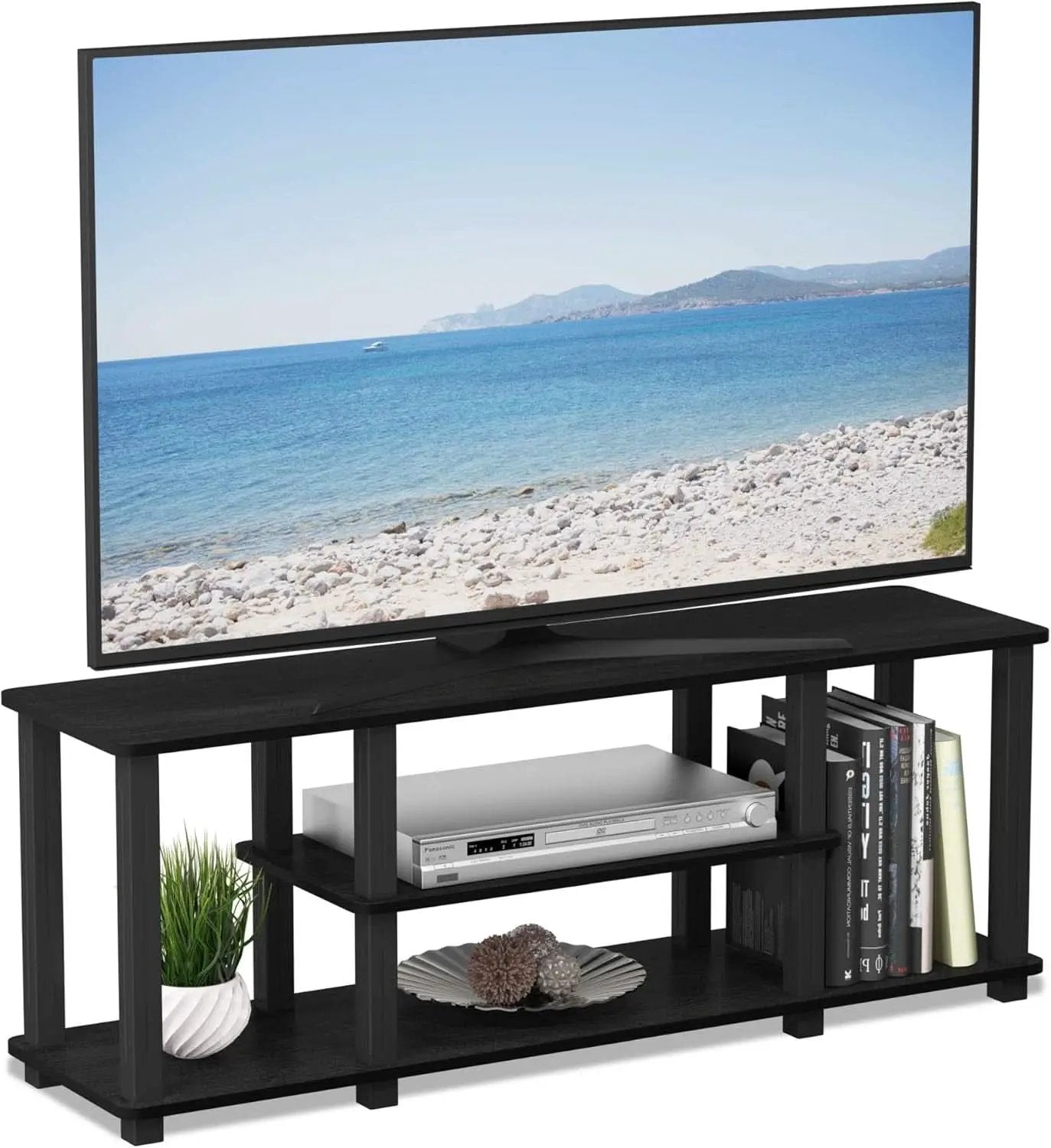 Turn-N-Tube 3-Tier TV Stand For 50-Inch TV Americano Black from PriceLows™