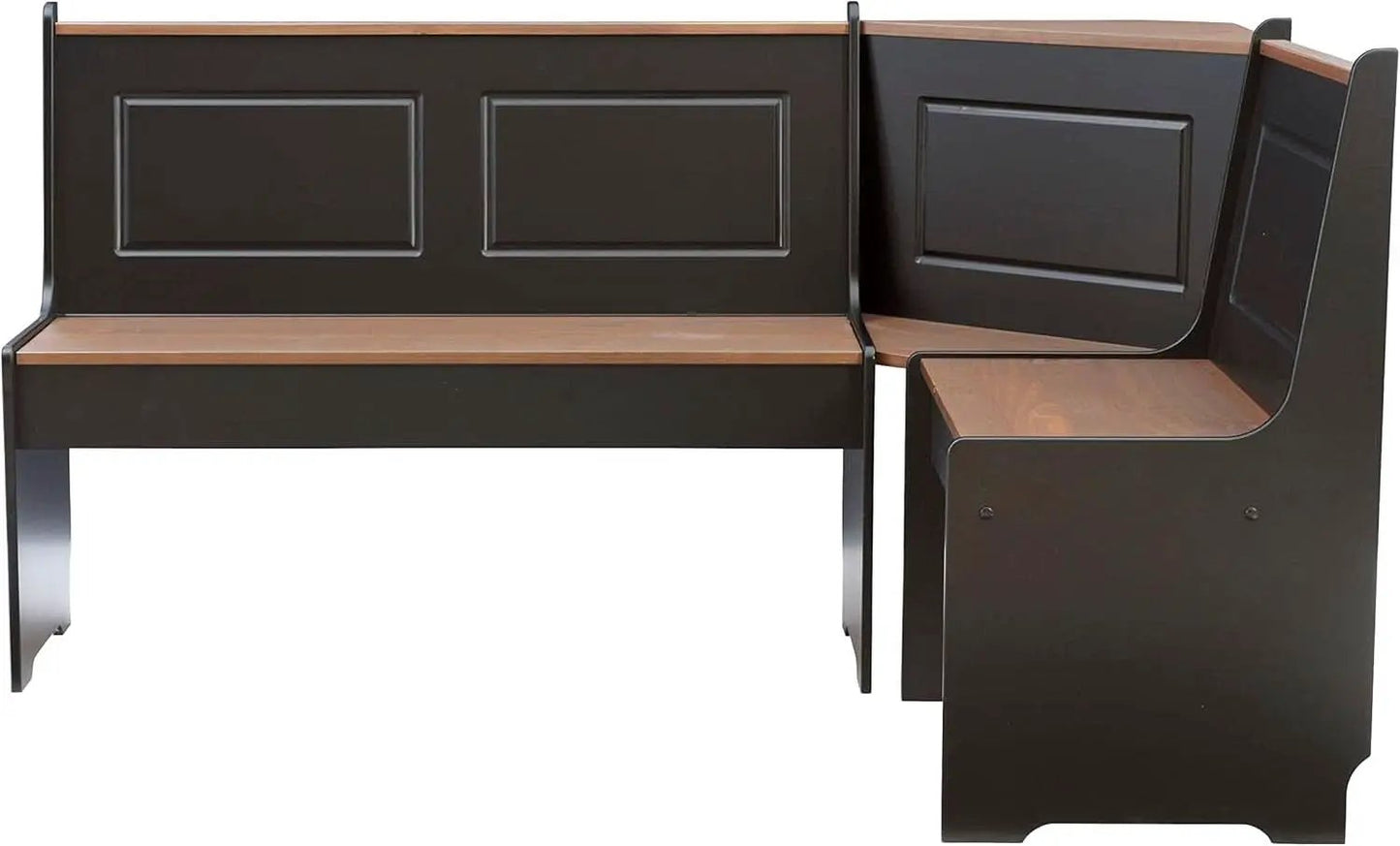 Black Pecan Five Seat Dining Set With Storage Benches from PriceLows™